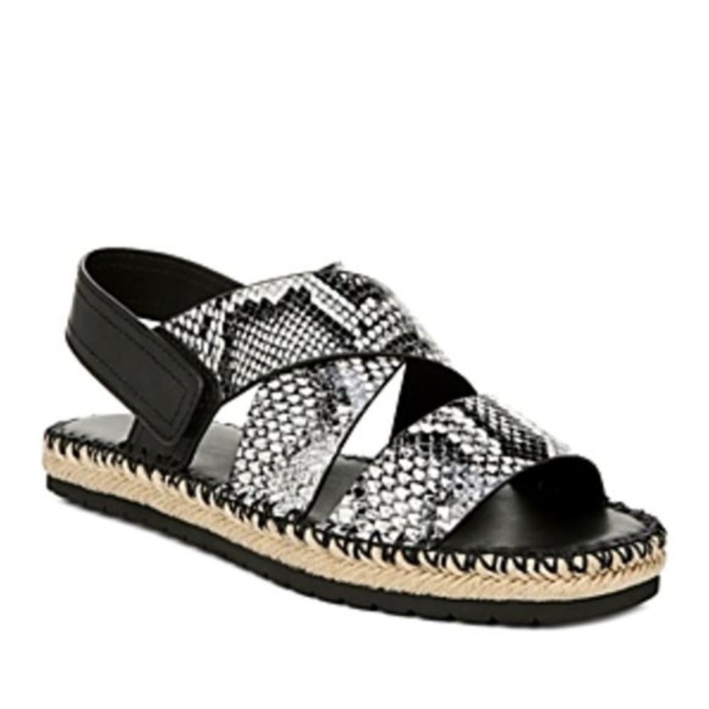 Tenison Snakeskin-Embossed Leather Sandals